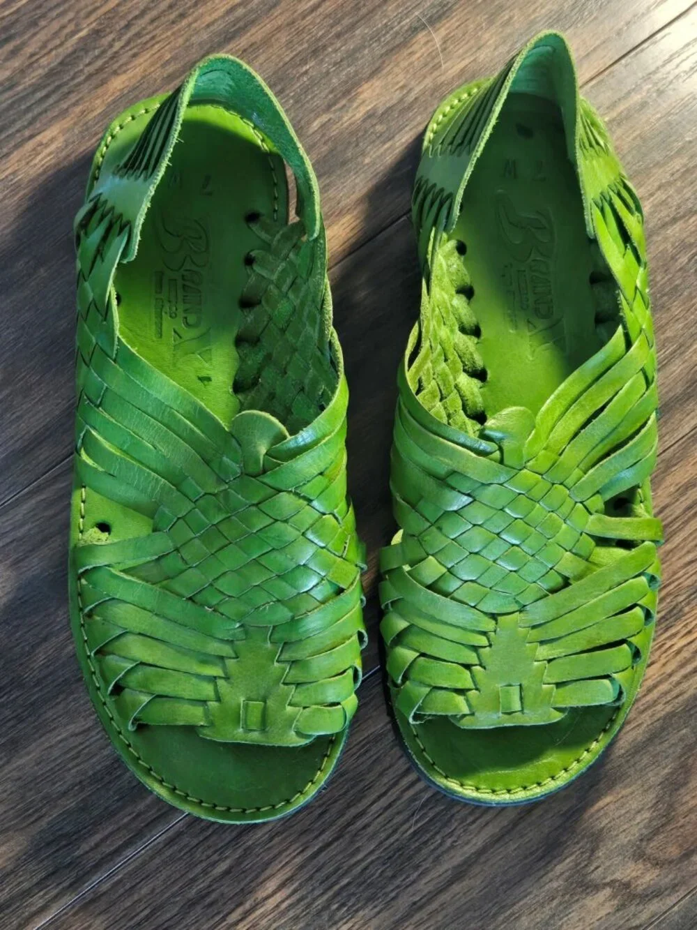 BRAND X (Made in Mexico) Women's Genuine Leather Woven Huarache Sandals NWOT/7W